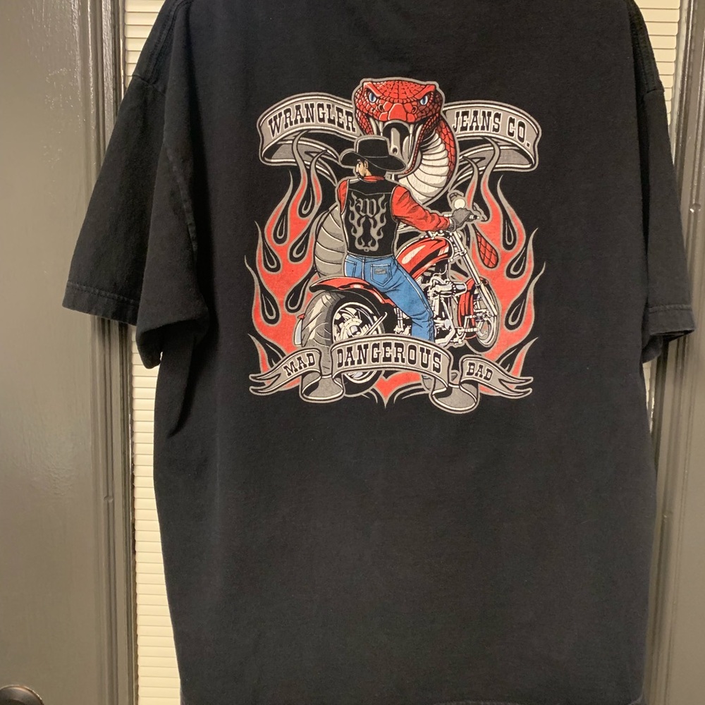 90s vintage wrangler t shirt men’s size L western - Picture 2 of 8